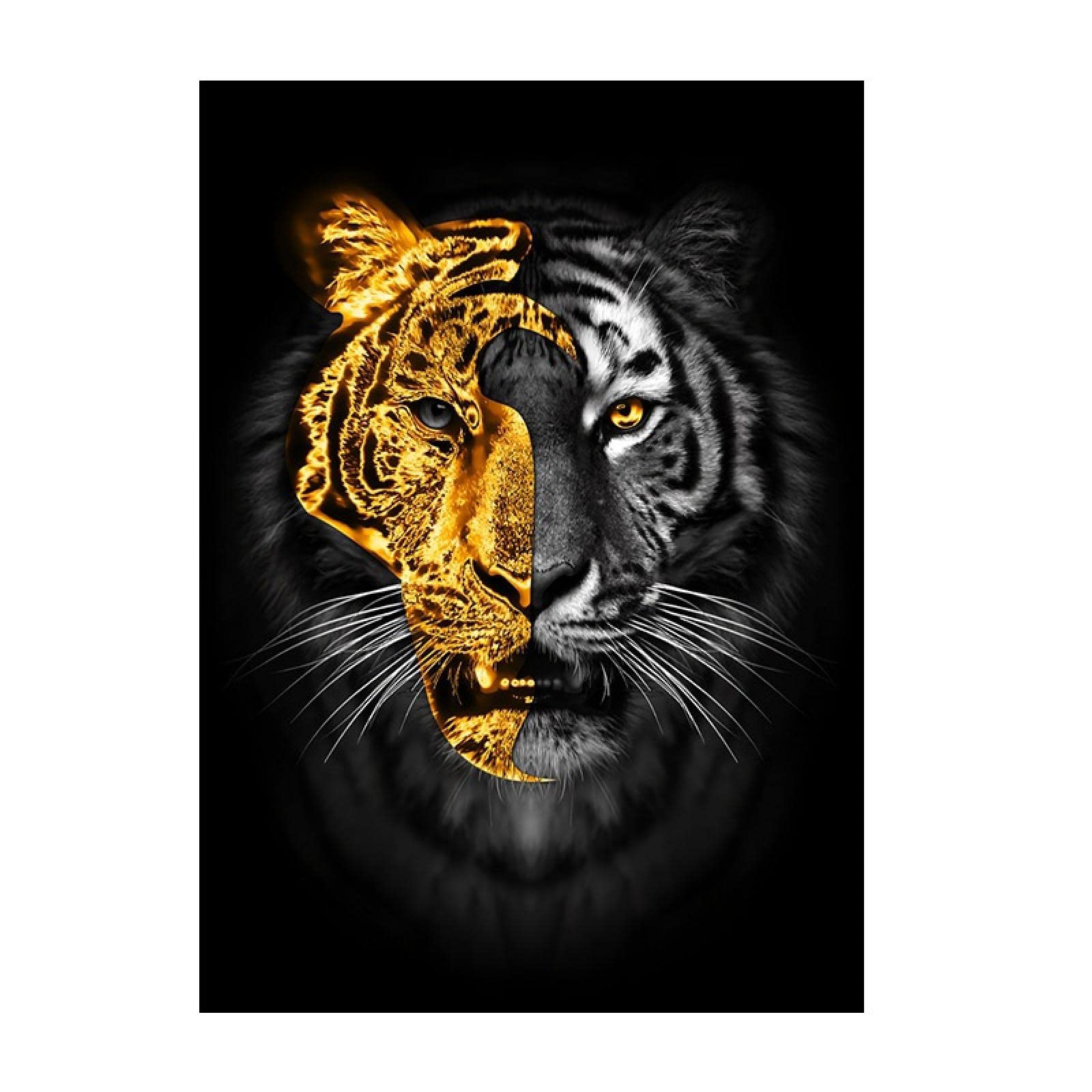 超美品！値下げ交渉あり。金箔を押した虎　アクリル画　絵画 絵画 虎（01）tiger トラ アクリル画 20号 絵 F20 KIYOKAWA AIMI